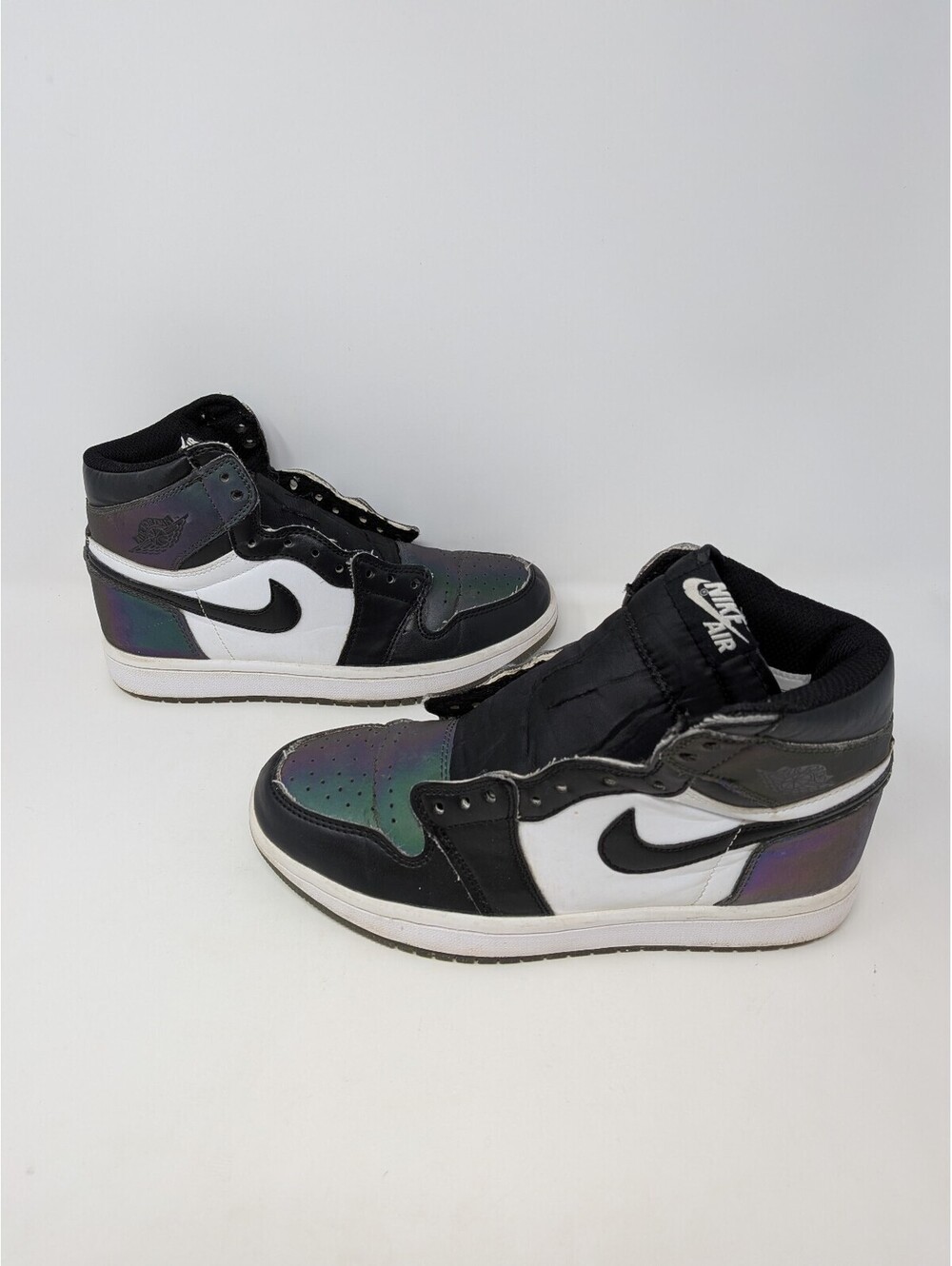 Nike Air Jordan 1 Retro High OG Custom Iridescent Black White Men’s Size 7
